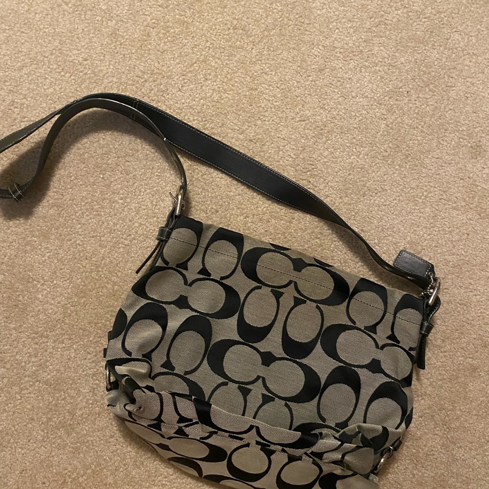Coach Black and Tan Crossbody Bag